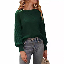 Load image into Gallery viewer, Drop Shoulder Crewneck Loose Chunky Knit Pullover Sweater