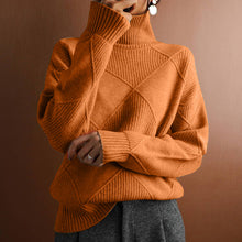 Load image into Gallery viewer, Geometric Turtleneck Long Sleeve Sweater