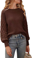 Load image into Gallery viewer, Drop Shoulder Crewneck Loose Chunky Knit Pullover Sweater
