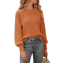 Load image into Gallery viewer, Drop Shoulder Crewneck Loose Chunky Knit Pullover Sweater