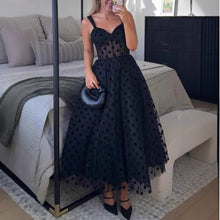 Load image into Gallery viewer, Perfect Polka Dot Sweetheart Tulle Midi Dress