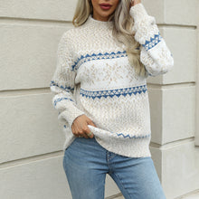 Load image into Gallery viewer, High Neck Snowflake Kintted Sweater Pullover