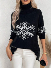 Load image into Gallery viewer, Snowflake Jacquard Turtleneck Christmas Sweater