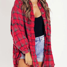 Load image into Gallery viewer, Plaid Buttons Down Long Sleeves Shirt