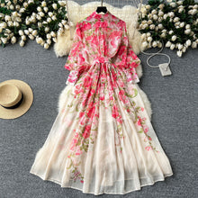 Load image into Gallery viewer, Floral Long Sleeves Buttons Down Maxi Dress