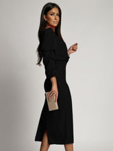 Load image into Gallery viewer, Stylish Long Sleeves V-Neck Wrap Midi Dress