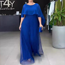 Load image into Gallery viewer, Ready for Holiday Cape Sleeve Tie-up Pleated Maxi Dress