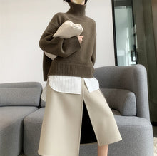 Load image into Gallery viewer, Knitted Turtleneck Sweater Casual Basic Pullover
