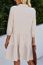 Load image into Gallery viewer, Plaid Print Button Downs Tiered Mini Tunic Dress