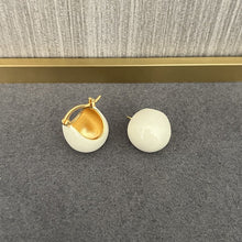 Load image into Gallery viewer, Simple Enamel Glaze Ball Hoop Earrings