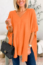 Load image into Gallery viewer, Classic V Neck Loose Fit Solid Poncho Sweater