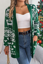 Load image into Gallery viewer, Dark Green Christmas Long Sleeved Cardigan
