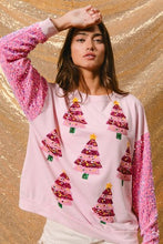 Load image into Gallery viewer, Cute Santa Christmas Sweatshirt Sequin Long Sleeve Top