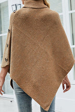 Load image into Gallery viewer, Elegant Buttons Asymmetrical Turtleneck Sweater Cape Outerwear