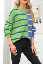 Load image into Gallery viewer, Striped Long-sleeved Pullover Fashionable Sweatshirt