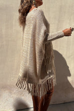 Load image into Gallery viewer, Chic Knit Fringe Detail Tassel Trim Pockets Loose Sweater