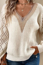 Load image into Gallery viewer, Loose Casual Lace Patchwork Pullover Sweater