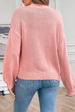 Load image into Gallery viewer, Peach Pink Hand Hook Flower Knitted Cardigan