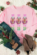 Load image into Gallery viewer, Pink Christmas Nutcracker Sequin Sleeve Sweatshirt