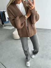 Load image into Gallery viewer, Loose V-neck Long-sleeved Casual Knitted Cardigan