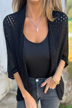 Load image into Gallery viewer, Simple Hollow Knitted Half Sleeve Loose Cardigan