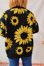Load image into Gallery viewer, Sunflower Jacquard Crewneck Long Sleeve Knit Pullover Sweater