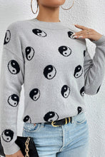 Load image into Gallery viewer, Jacquard Crew Neck Pullover Knitted Sweater