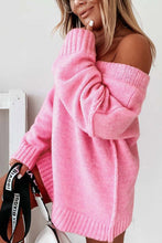 Load image into Gallery viewer, Classic Exposed Seam V Neck Slouchy Sweater