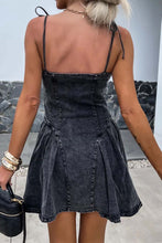 Load image into Gallery viewer, Zipper V Neck Sleeveless Denim Dresses