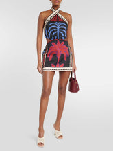 Load image into Gallery viewer, Tropical Plants Print Halter Mini Dress