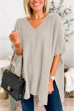Load image into Gallery viewer, Classic V Neck Loose Fit Solid Poncho Sweater