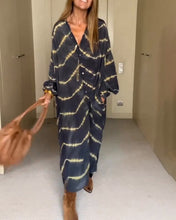 Load image into Gallery viewer, Print Buttons Down Loose Maxi Dress