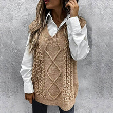 Load image into Gallery viewer, Fall Oversized Vest Knit Sweater Tank Pullover