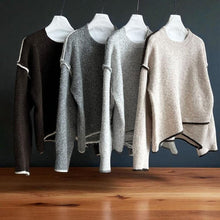 Load image into Gallery viewer, Loose Cropped Trimmed Knit Sweater