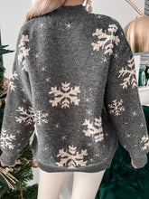 Load image into Gallery viewer, Christmas Sweater Knitted Fluffy Loose Casual Snowflake Print Long Sleeves Pullover