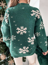 Load image into Gallery viewer, Christmas Sweater Knitted Fluffy Loose Casual Snowflake Print Long Sleeves Pullover