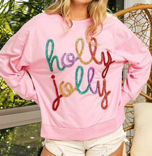 Load image into Gallery viewer, Holly Jolly Pink Christmas Sweatshirt