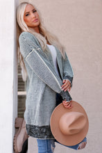 Load image into Gallery viewer, Oversized Grey Checkered Long Cardigan Sweater
