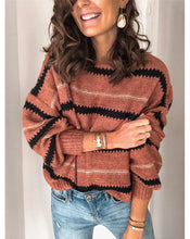 Load image into Gallery viewer, Red Stripped Long Sleeve Sweater