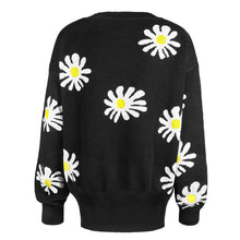 Load image into Gallery viewer, Orange Daisy Print Long Sleeve Cardigan