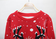 Load image into Gallery viewer, Red Reindeer Snow Sweater