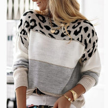 Load image into Gallery viewer, Grey Leopard Striped Sweater