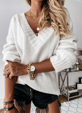 Load image into Gallery viewer, Simple White Long Sleeve Sweater