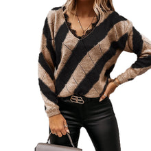 Load image into Gallery viewer, Color Block Lace Trimmed Sweater