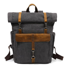 Load image into Gallery viewer, Retro Roll-top Canvas Backpack