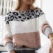 Load image into Gallery viewer, Leopard Striped Long Sleeve Sweater