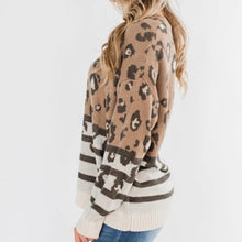 Load image into Gallery viewer, Brown Leopard Striped Sweater