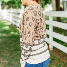 Load image into Gallery viewer, Brown Leopard Striped Sweater