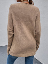 Load image into Gallery viewer, Brown V-neck Wrap Sweater