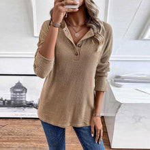 Load image into Gallery viewer, Stylish Buttoned Long Sleeve Top
